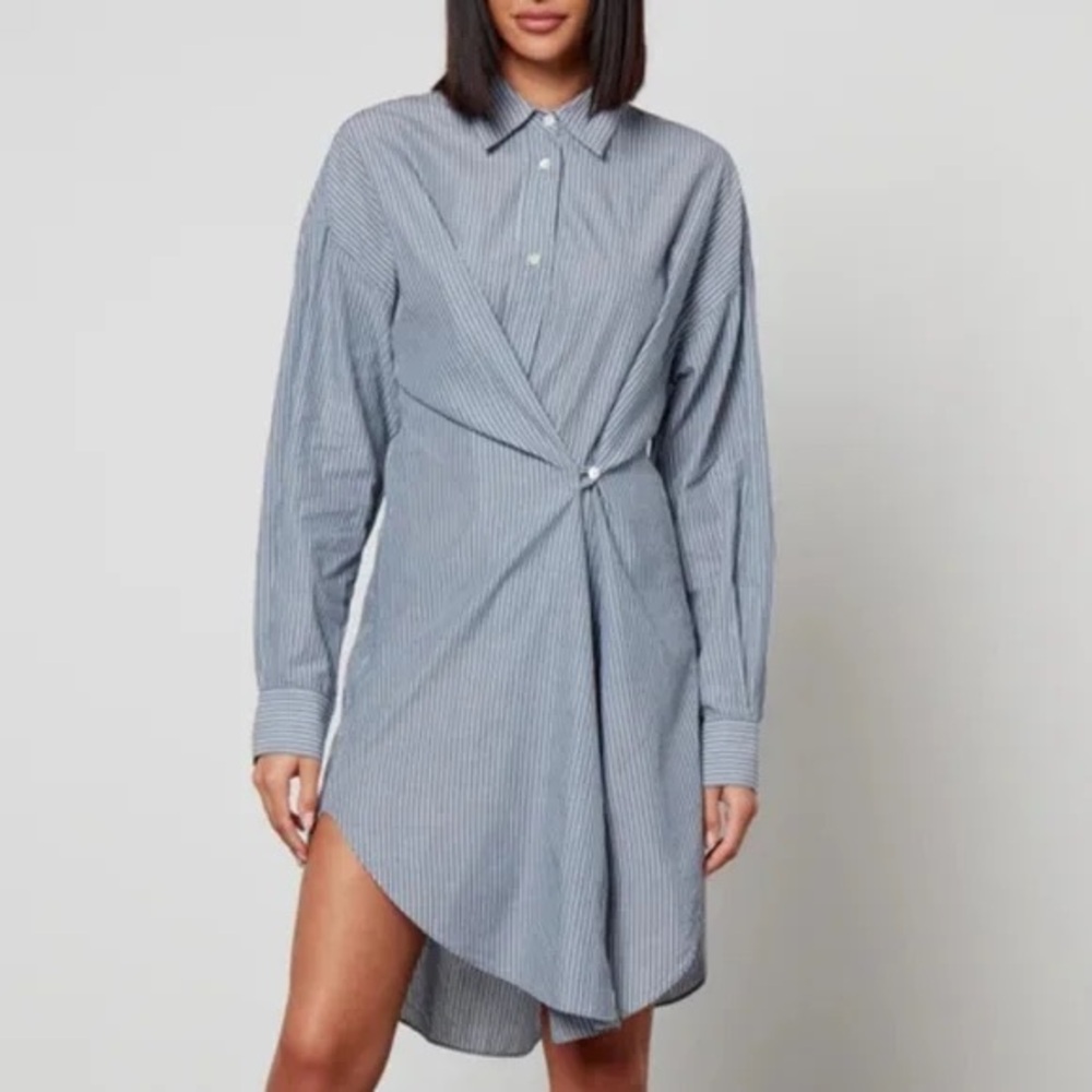 Isabel Marant Seen Striped Blue Shirt Dress 100% Cotton size 34